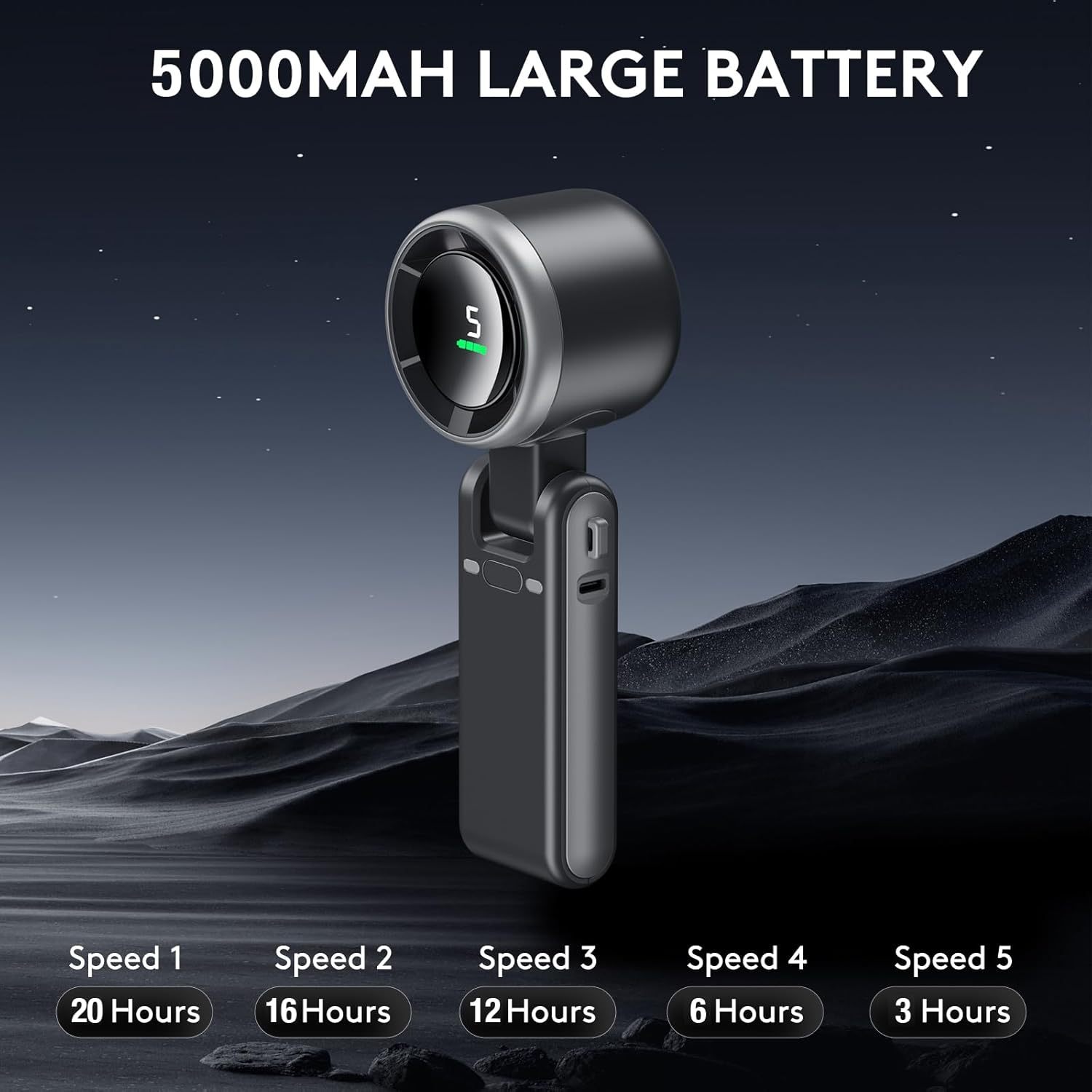 3 IN 1 Portable Handheld Turbo Fan, 5 Gear Wind,2500mAh Battery,World Cup USA Soccer Fan Portable Fan For Stadium Games - Image 6