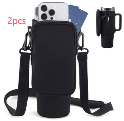 Slok Water Bottle Carrier Bag, Compatible With 40oz Tumbler With Handle, Modern Water Bottle Holder With Simple Adjustable Strap For Outdoor Walking Hiking Travelling Sports-Blue Purple - Image 2