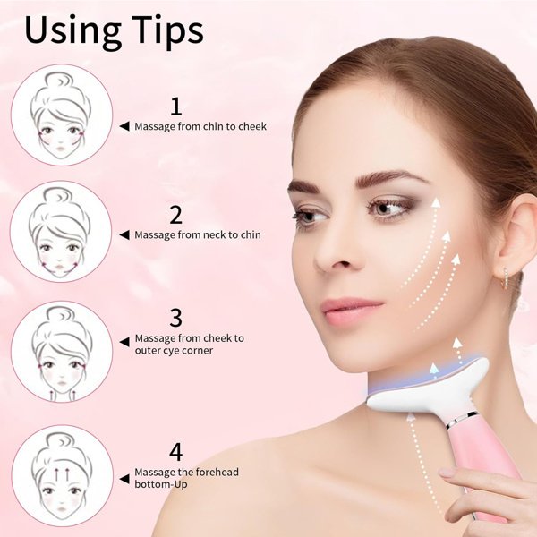 Facial And Neck Massager, Pink Neck Beauty Device - Image 4