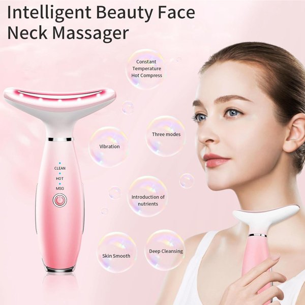 Facial And Neck Massager, Pink Neck Beauty Device - Image 7